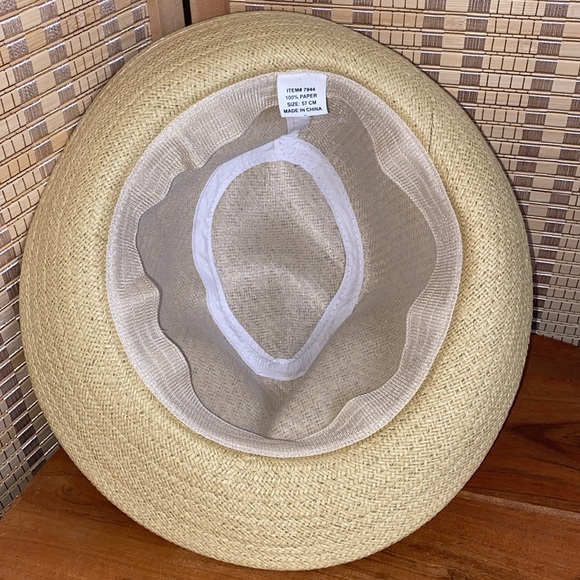 🔶Straw Fedora Woman’s Hat With Multicolor Braided Band - Picture 5 of 6